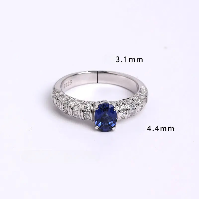 Bague vintage en argent sterling 925 et saphir