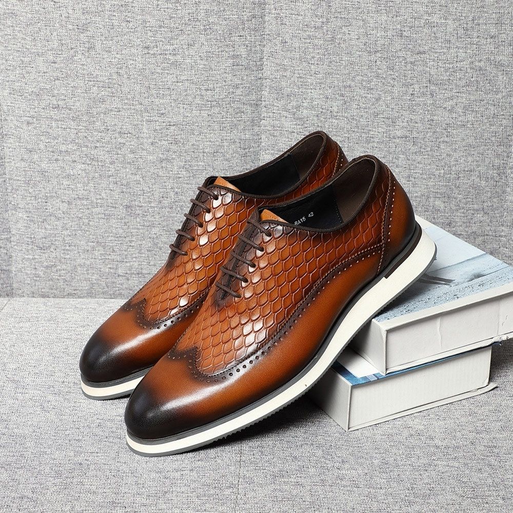 British Brock Dress Leather Shoes Men's Business Oxford Shoes