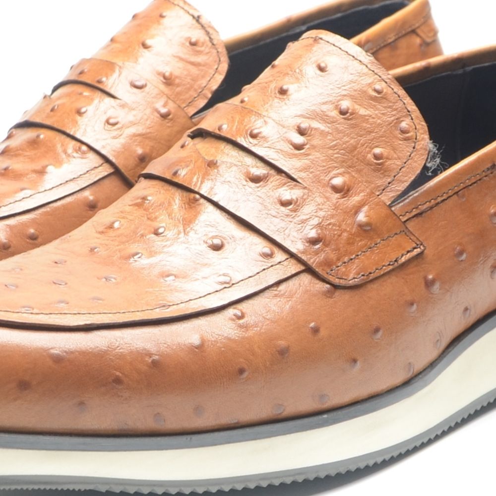 Brown business leather formal loafers