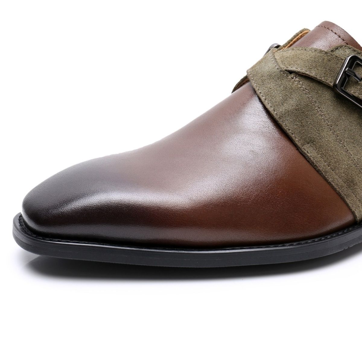 Leather buckle loafers men's wedding business dress leather shoes