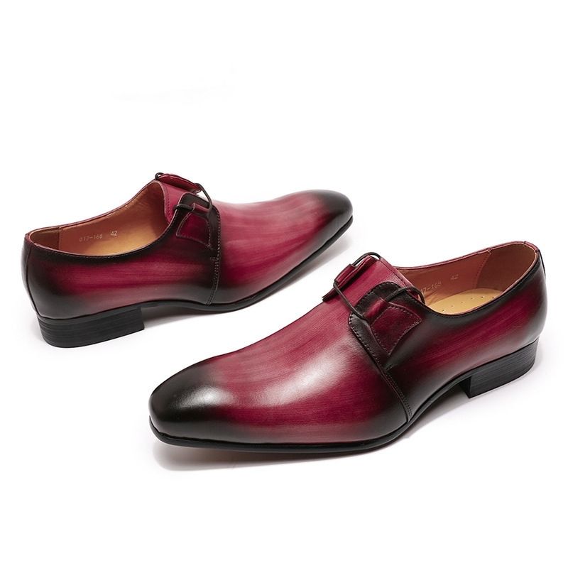 Leisure style low-top lace-up buckle business men's leather shoes