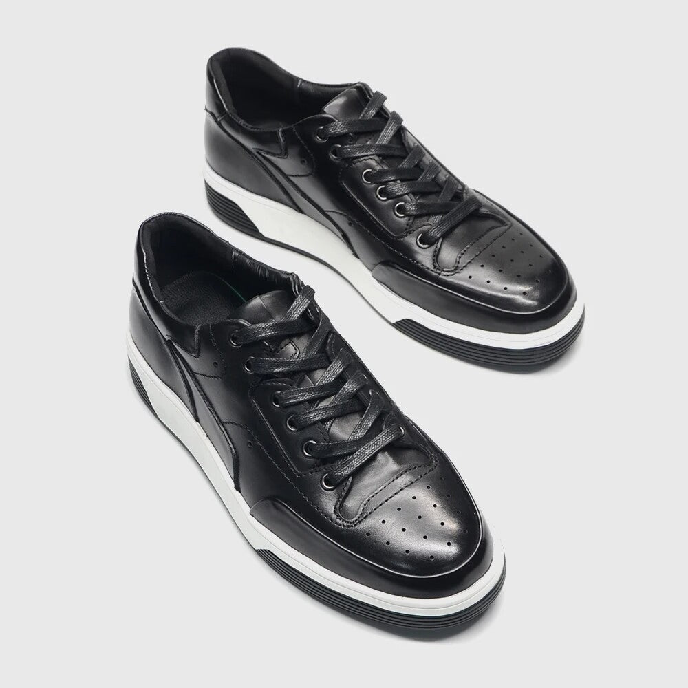Scarpe casual di lusso in pelle fatte a mano, sneakers basse da uomo per l'esterno