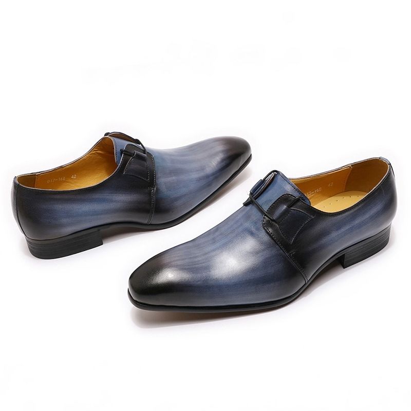 Leisure style low-top lace-up buckle business men's leather shoes