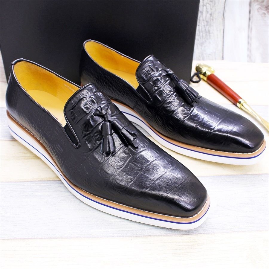 British style business men's loafers casual dress leather shoes