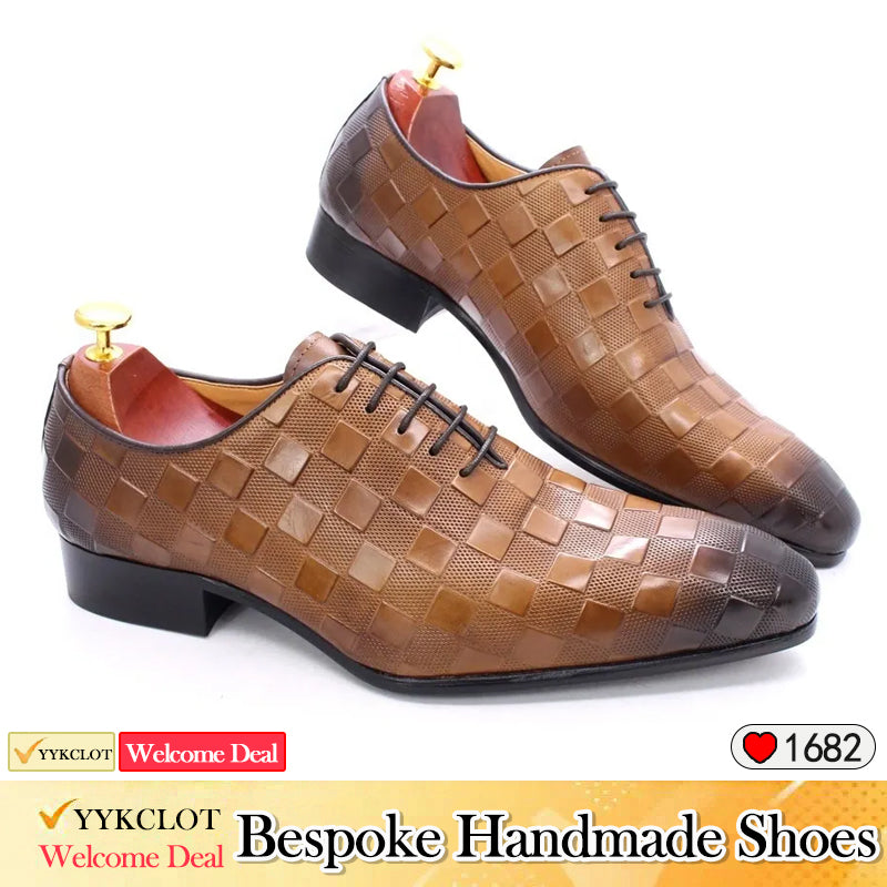 British style embossed leather shoes men's business dress Oxford shoes