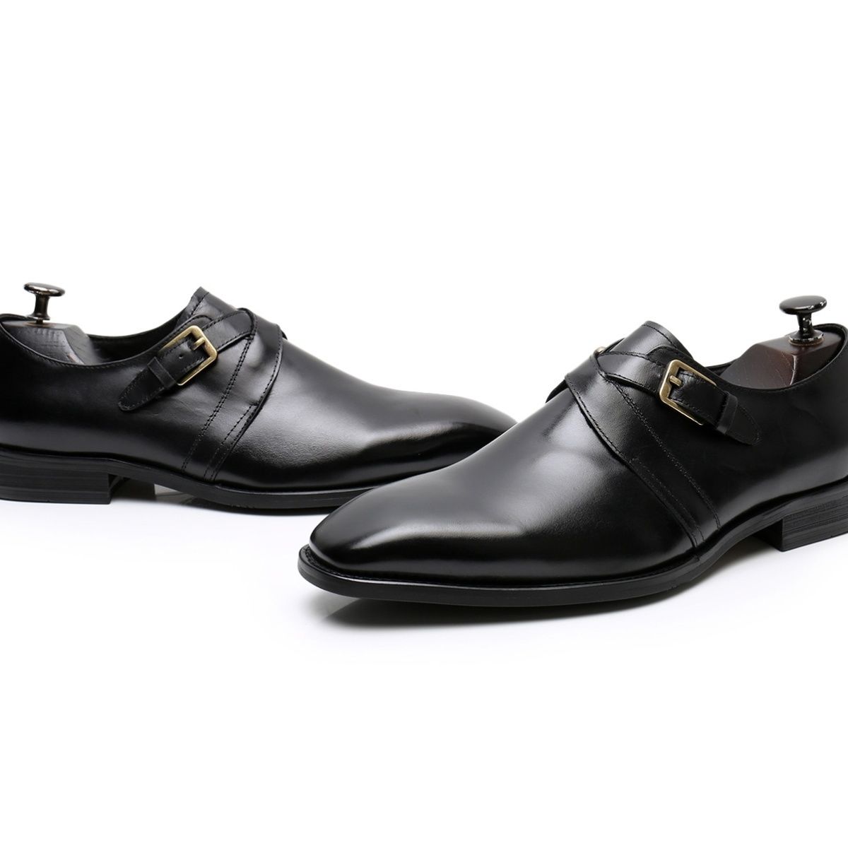 Leather buckle loafers men's wedding business dress leather shoes