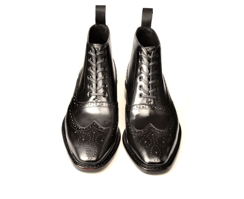 Vintage poliert gravierte Martin Stiefel Herren Echtlederstiefel