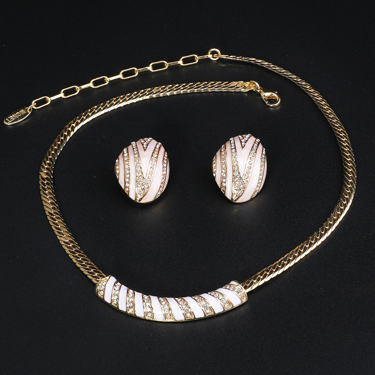 Fashion Zebra Pattern Diamond Set Necklace Series
