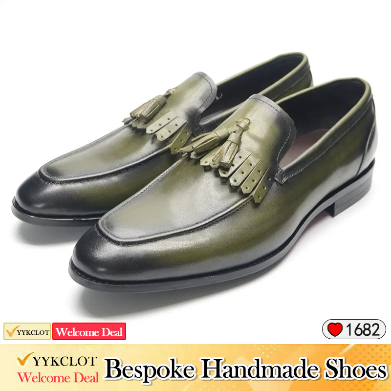New leather fringed loafers men's business casual leather shoes