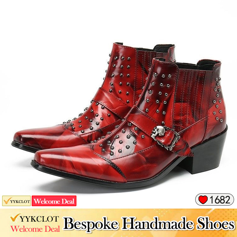 High heels, pointed leather boots, men's shoes, cowboy boots, motorcycle boots, Chelsea boots