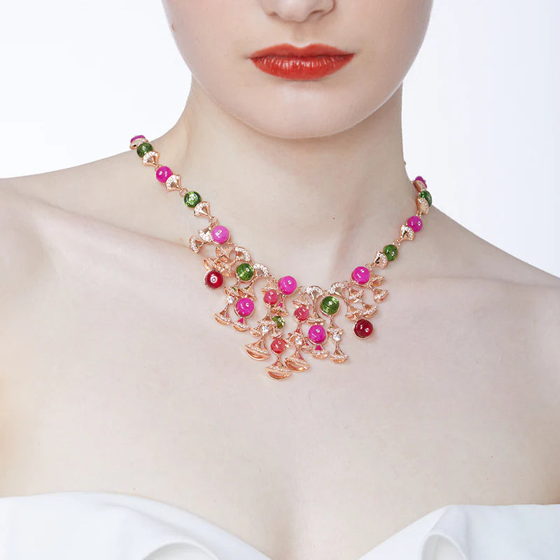 Fan Bead Gold Plated Clavicle Chain