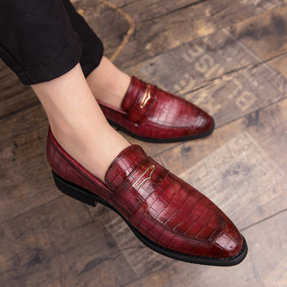 Men's Business Stone Leather Loafers shoes big size shoes for men italian elegant man dress shoes