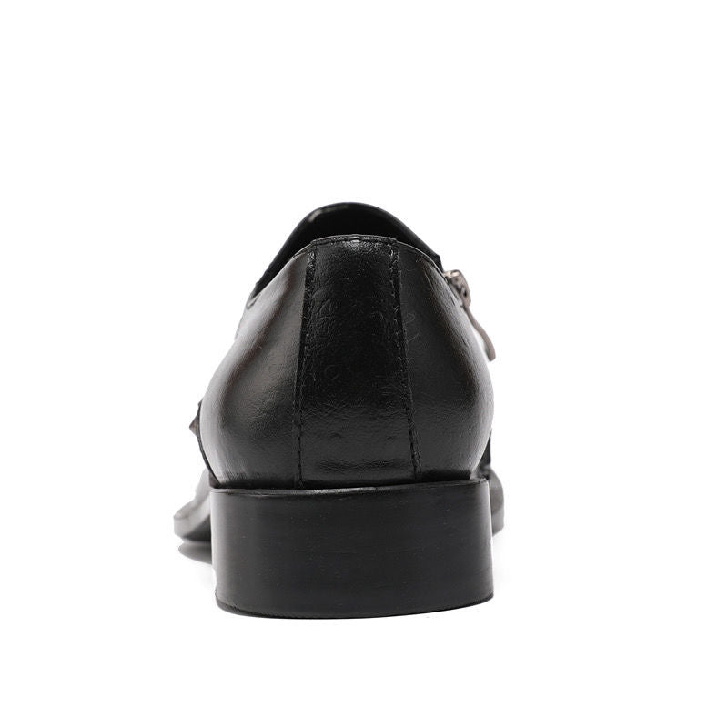 Black minimalist men's business casual dress shoes