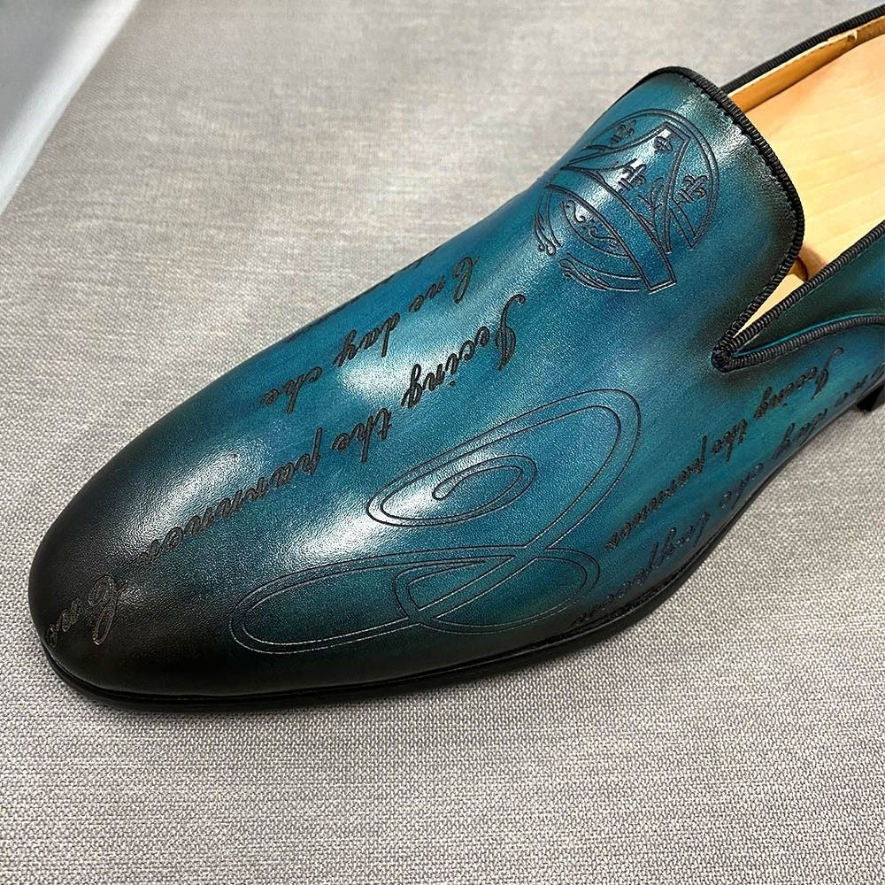 Fashion business leather carving loafers