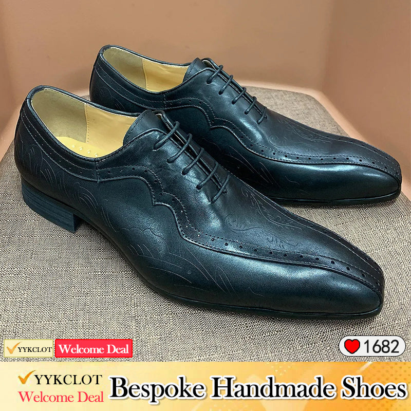 Men's Business Brown Carved Oxford Shoes