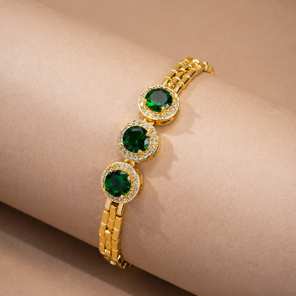Stylish gold zircon bracelet