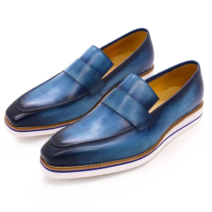 British style leather loafers men's casual leather shoes