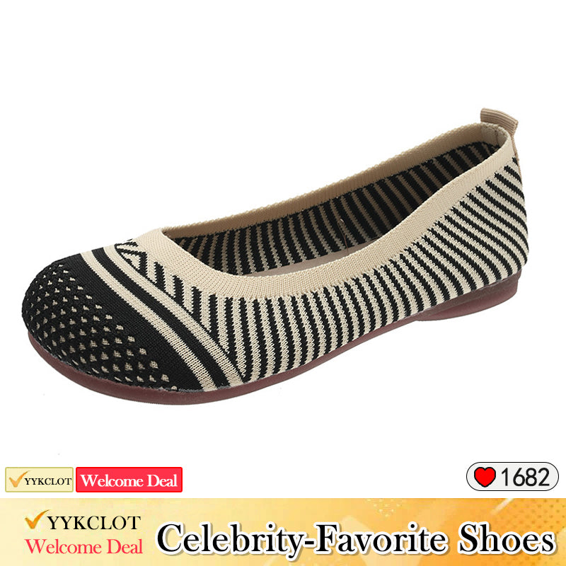 Stylish woven breathable flat-bottomed lazy loafers