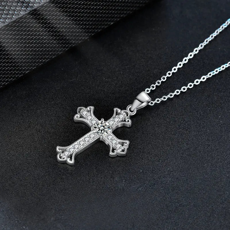 Collier croix Mozzarella en argent sterling S925