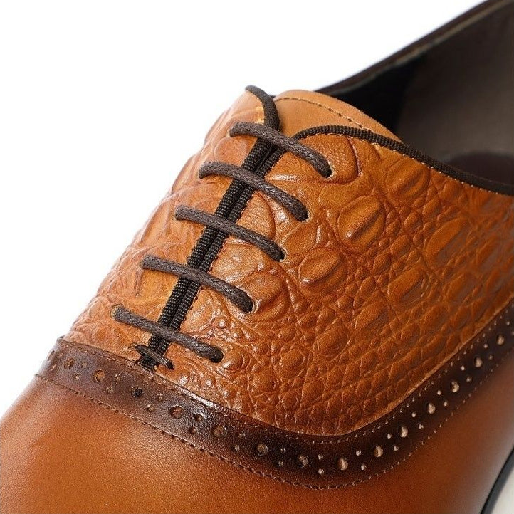 Fashion Genuine Leather Brock Oxford Shoes Men's Dress Leather Shoes