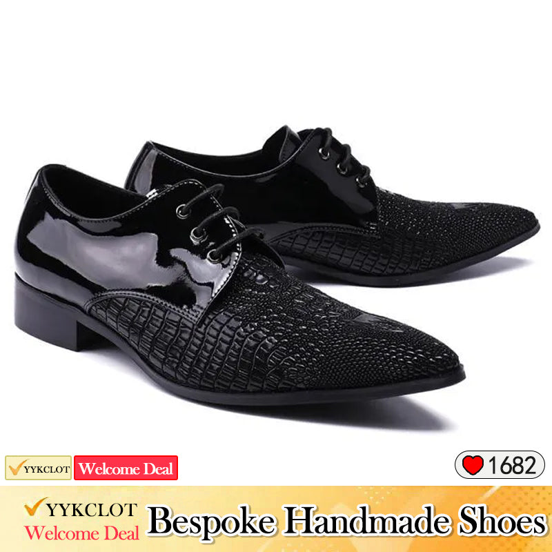 Personalized embossed leather dress shoes men's business suit dress shoes