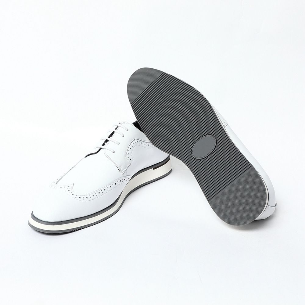 White Brock Carved Derby Shoes Men's Business Casual Leather Shoes