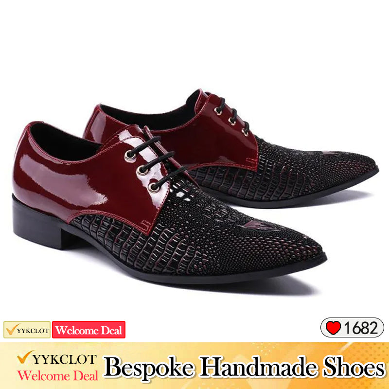 Personalized embossed leather dress shoes men's business suit dress shoes