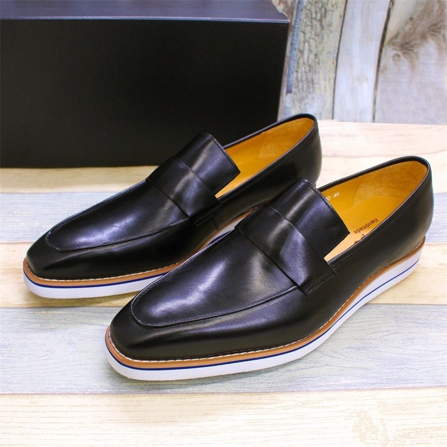 British style leather loafers men's casual leather shoes