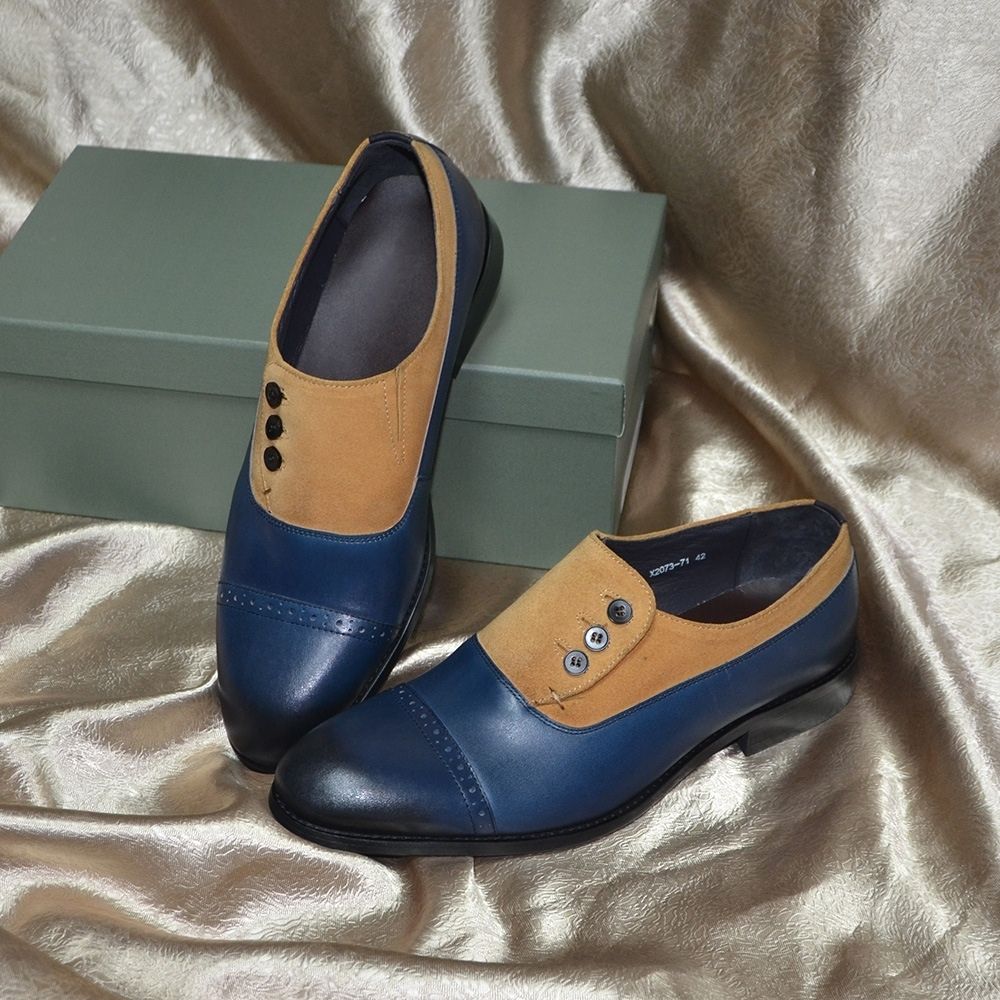 Leder Doppel Farbe Leder Schuhe Herren Kleid Casual Loafers