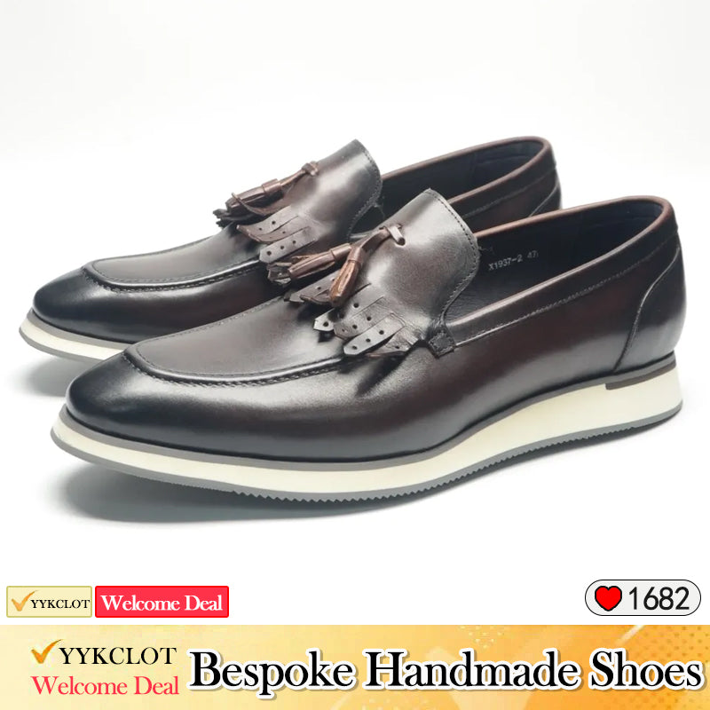 New leather fringed loafers men's business casual leather shoes