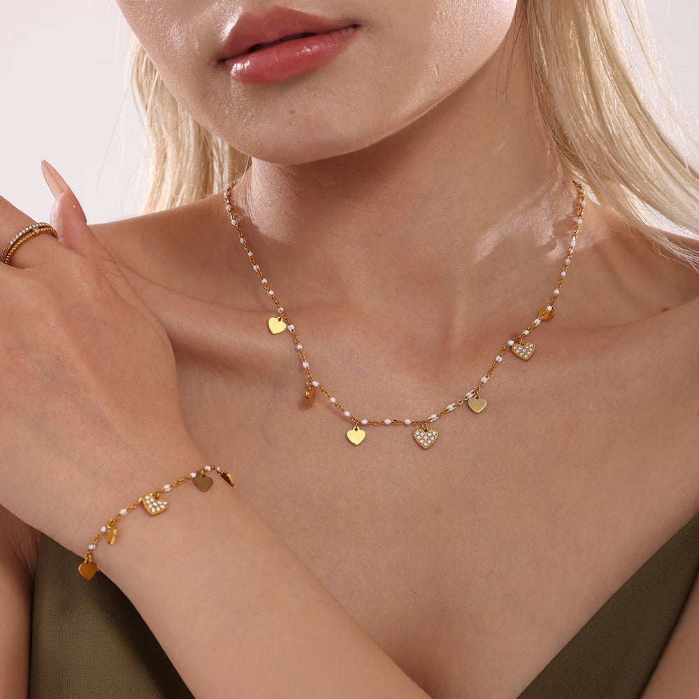 Fashion Symphony Zircon Titanium Steel Necklace