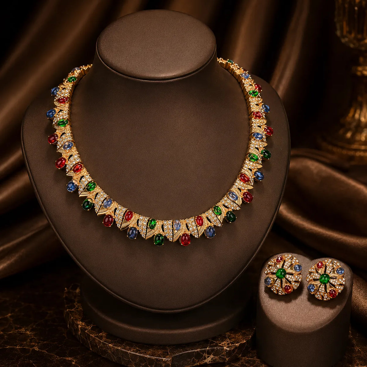Parure de bijoux élégante en perles et or pour occasions spéciales