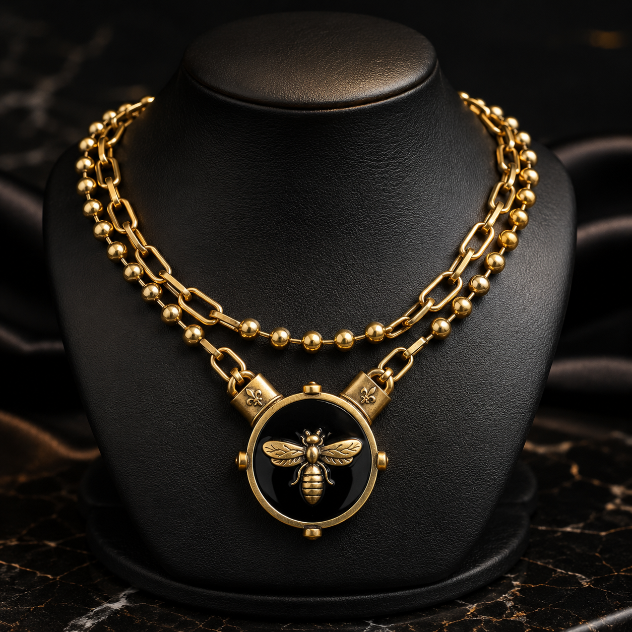 Collier Pendentif Abeille Vintage Luxe pour Femme