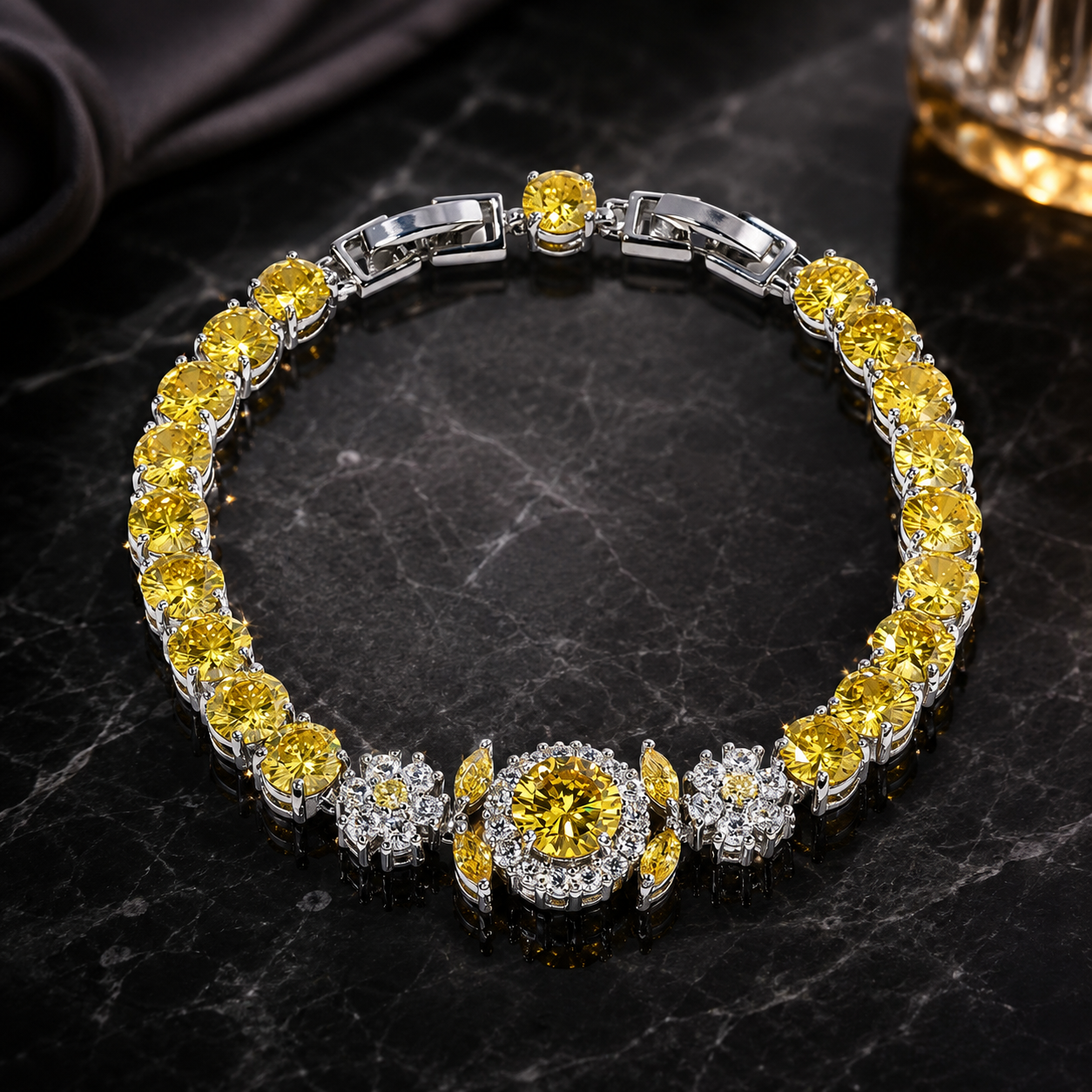 Luxury Amethyst Purple Crystal Bracelet for Women