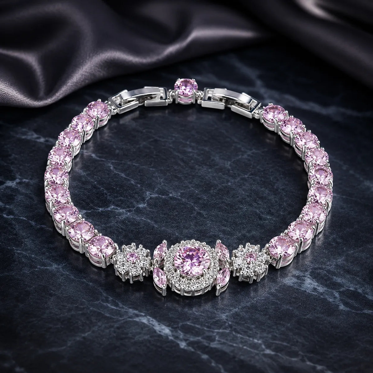Bracelet de luxe en cristal améthyste violet pour femmes