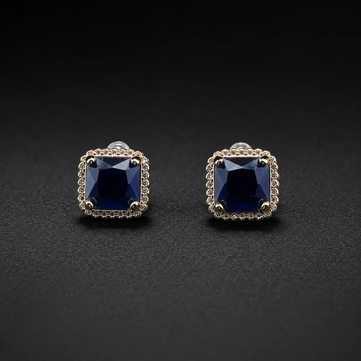 Parure de bijoux de luxe saphir bleu cristal collier boucles d'oreilles bracelet