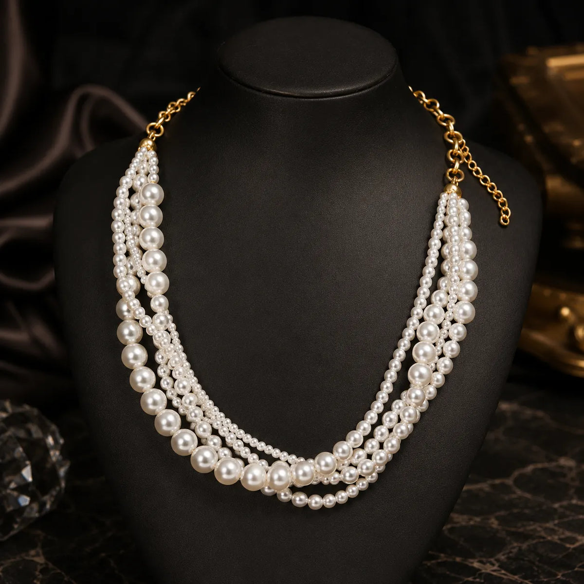 Collier de perles à plusieurs rangs élégant pour femme