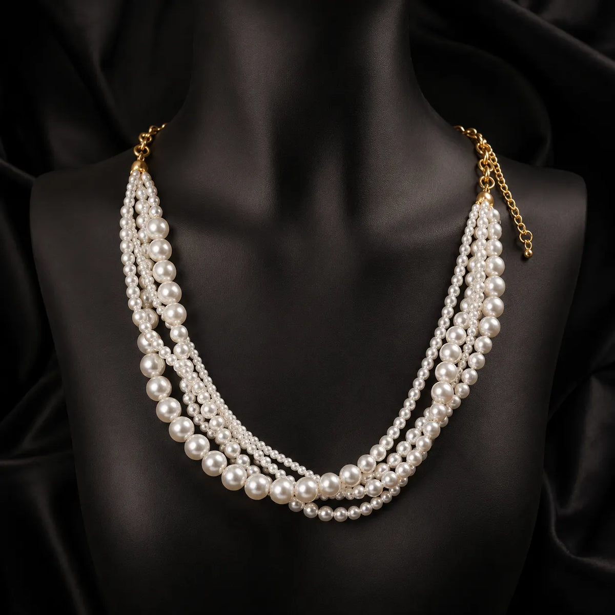 Collier de perles à plusieurs rangs élégant pour femme
