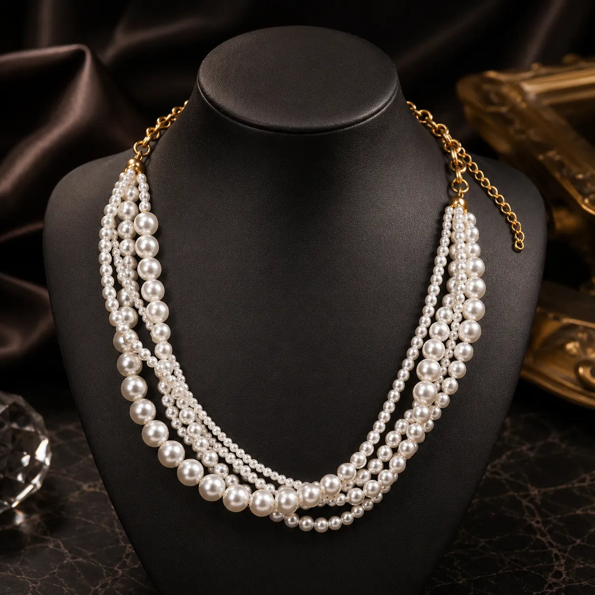 Collier de perles à plusieurs rangs élégant pour femme