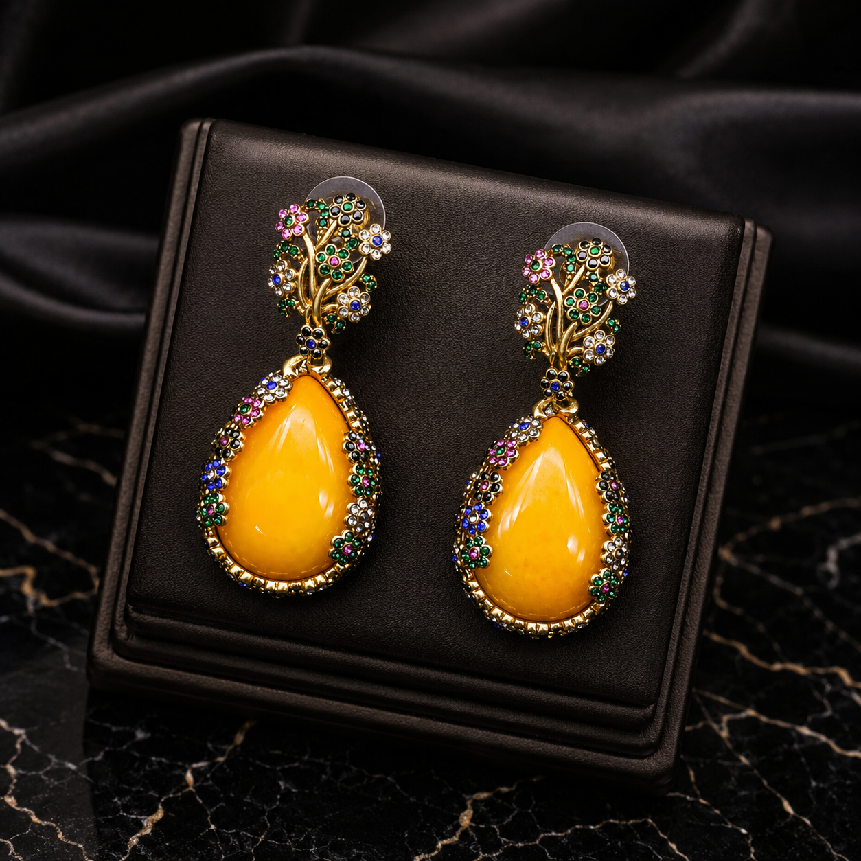 Luxury Baroque Pearl Ring and Earrings Jewelry Set