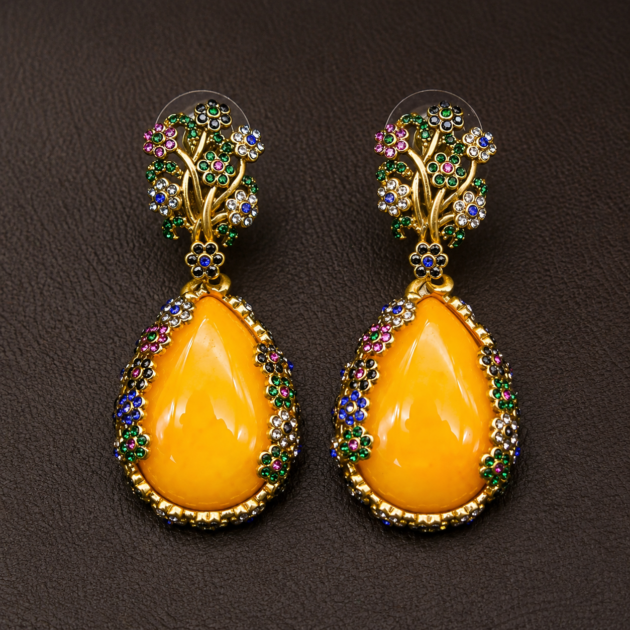Luxury Baroque Pearl Ring and Earrings Jewelry Set