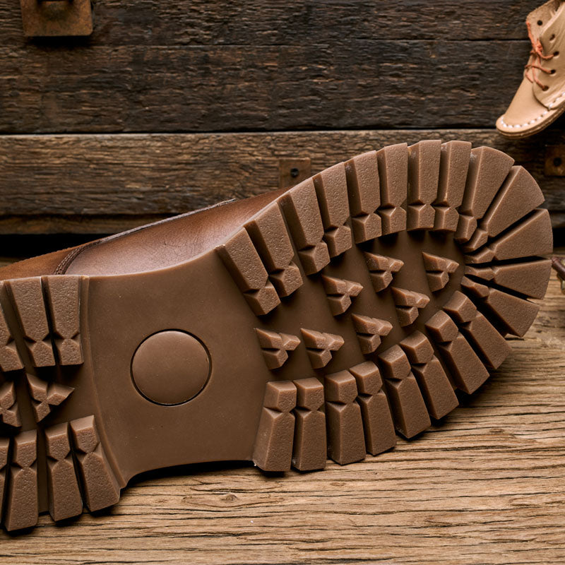 Brown lace-up retro men's casual shoes