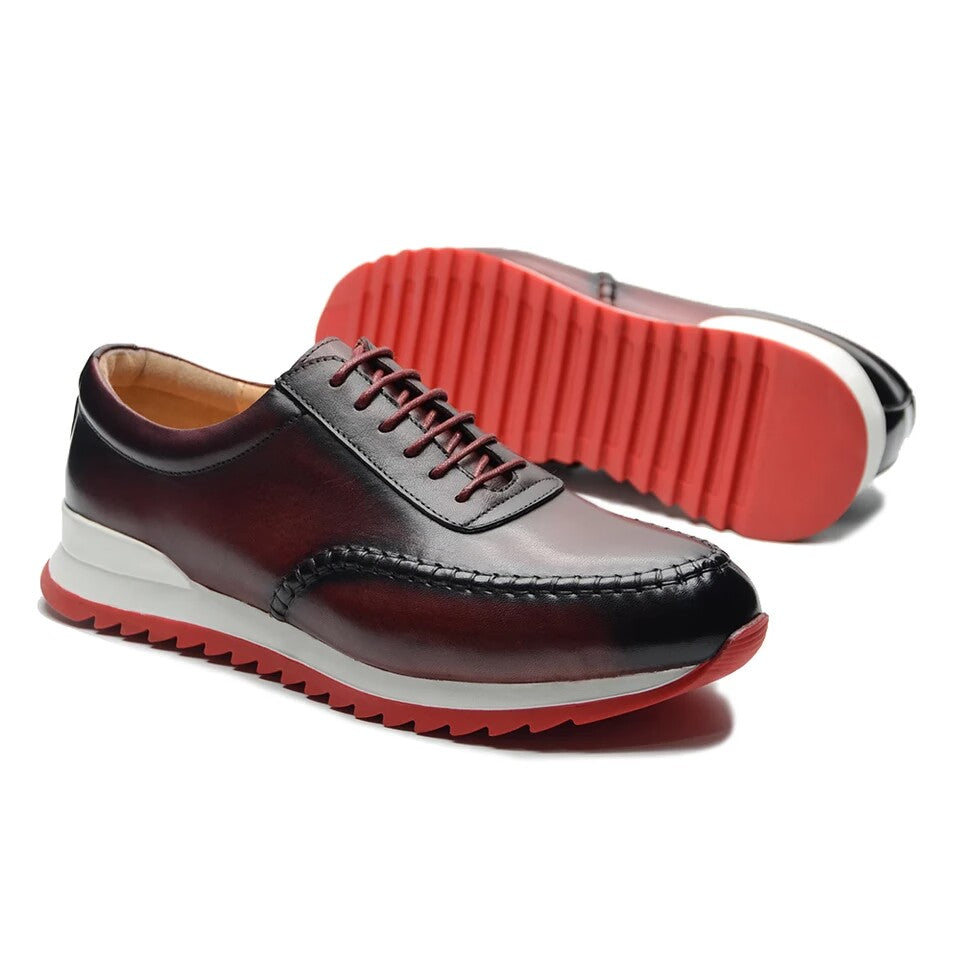 Scarpe casual in pelle nera alla moda per uomo, scarpe da lavoro in pelle