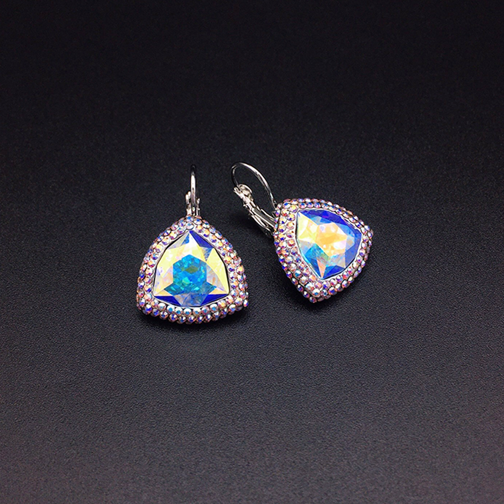 Elegant Purple Teardrop Earrings with Sparkling Crystal Detail