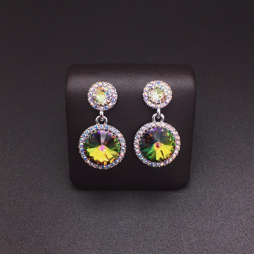 Chic Green Gemstone Look Earrings for Daily Wear