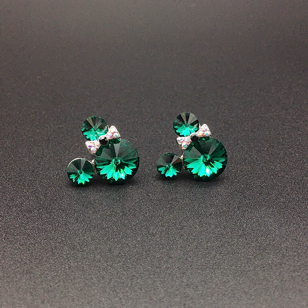 Boucles d'oreilles clous en cristal à bulles roses mignonnes pour femmes