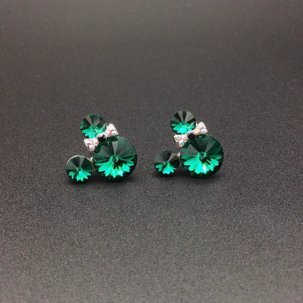 Boucles d'oreilles clous en cristal à bulles roses mignonnes pour femmes
