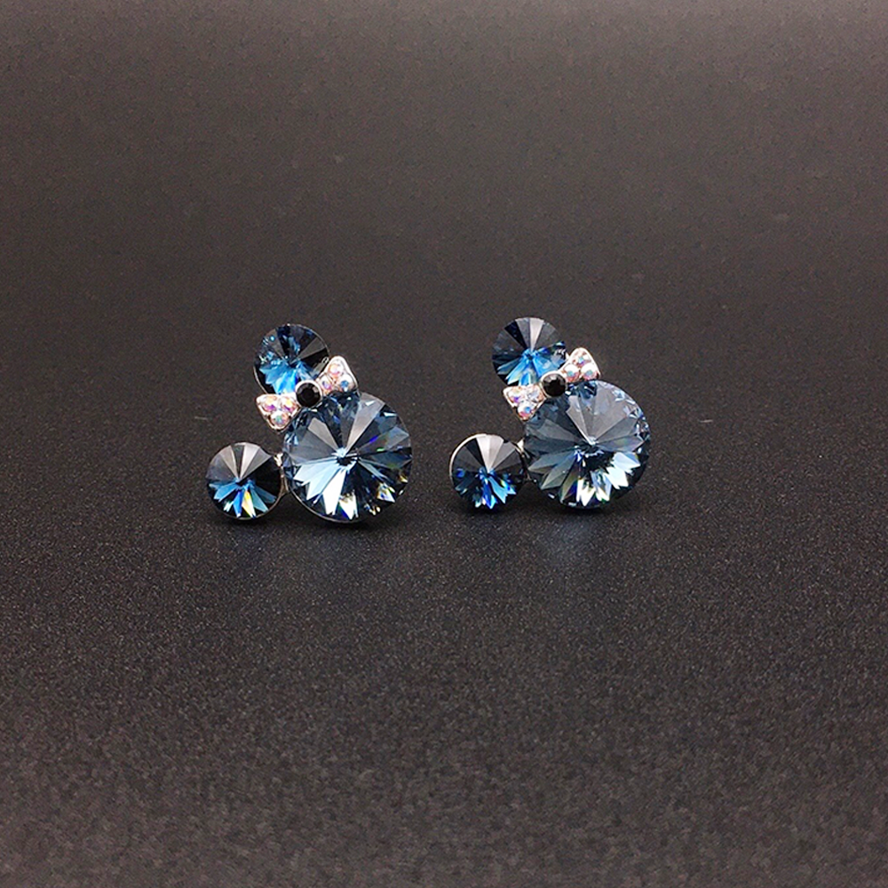 Boucles d'oreilles clous en cristal à bulles roses mignonnes pour femmes
