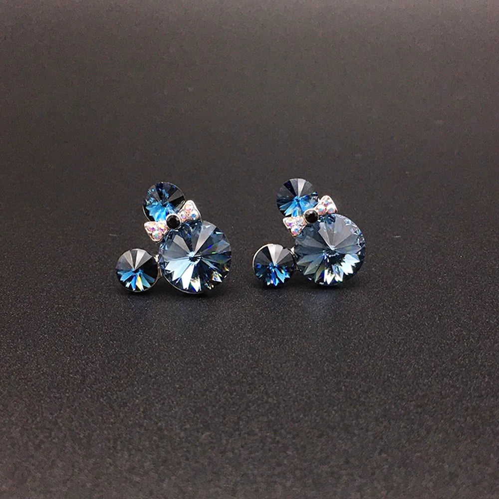 Boucles d'oreilles clous en cristal à bulles roses mignonnes pour femmes