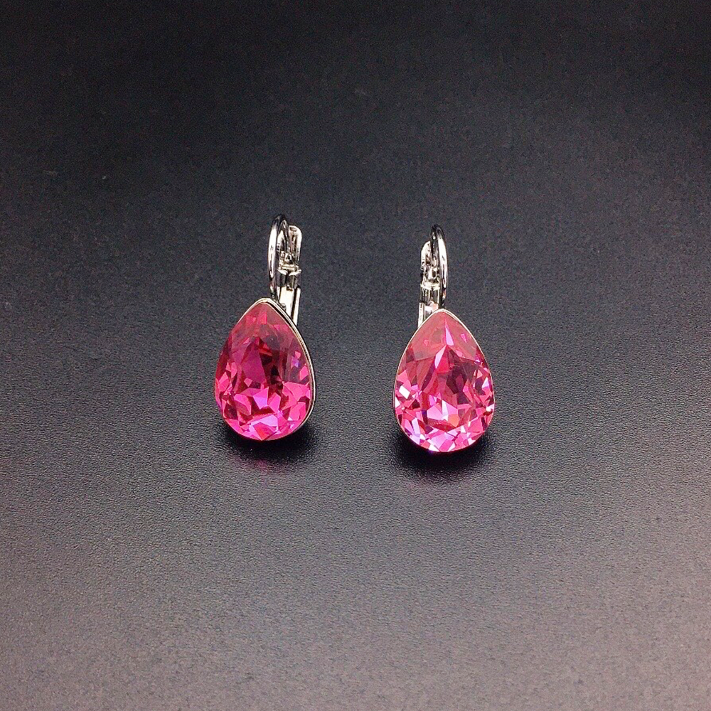 Elegant Smoky Gray Teardrop Leverback Earrings for Women